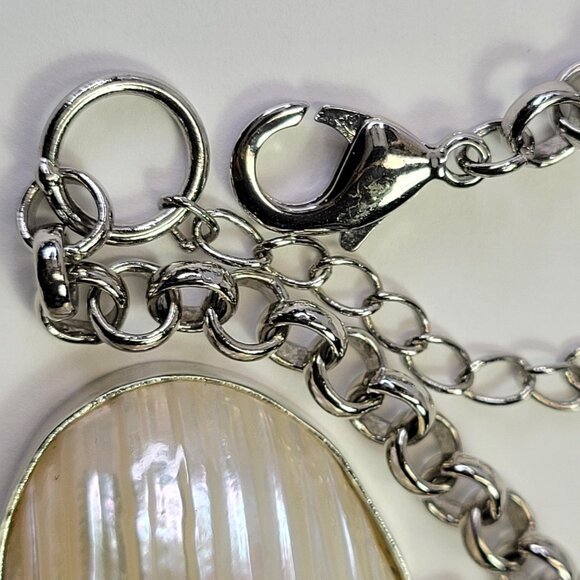 Huge Mother Of Pearl Style Bib Choker Necklace Statement Faux Pearl Necklace - Picture 8 of 11